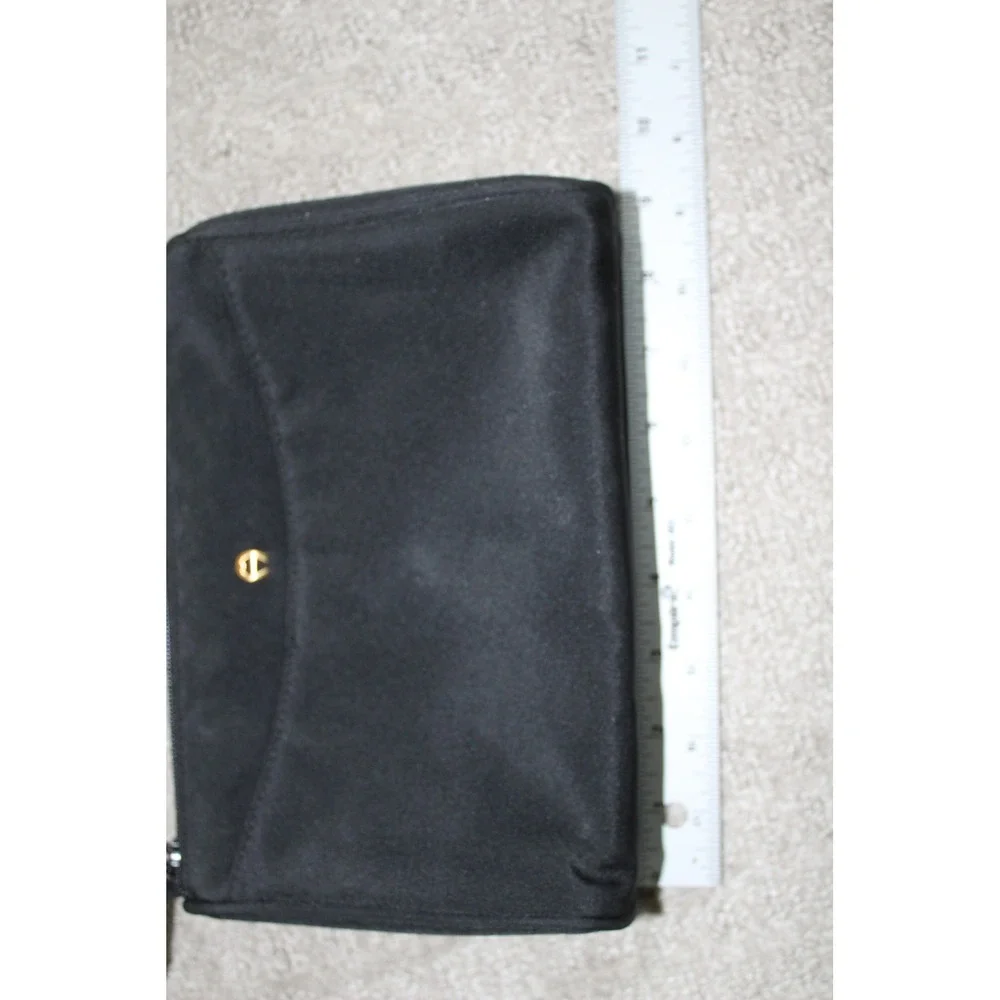 VTG Etienne Aigner Black Nylon Crossbody Bag Gold Logo 7220RN‎ Small Purse